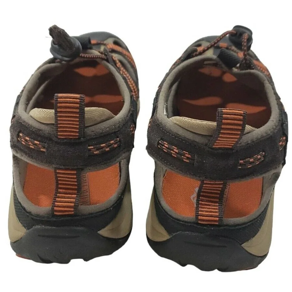 Pacific Trail~Men's Size 9.5~Brown/ Black/Orange Lace Up Low Top Beach Shoes.